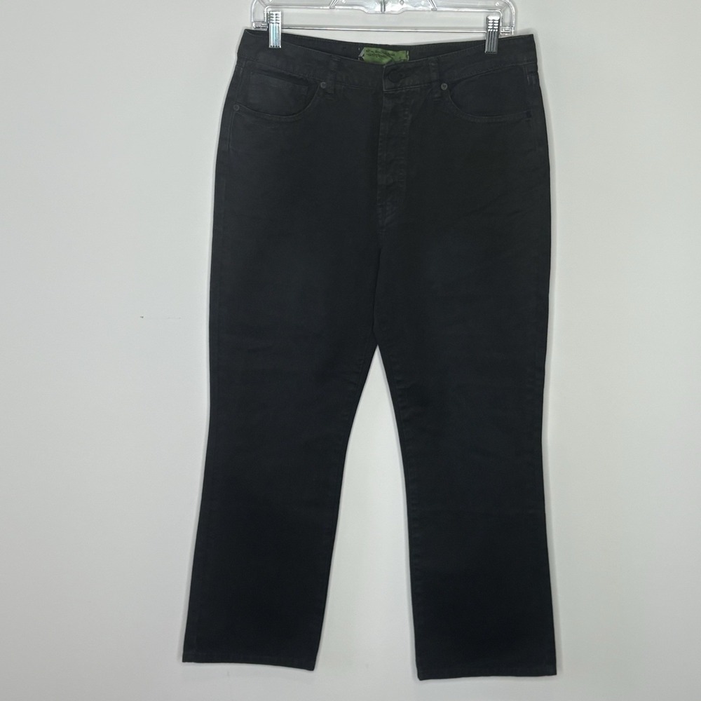 Sandrine Rose Black Straight Leg Jeans Size 28 High Rise Cropped 100% Cotton
